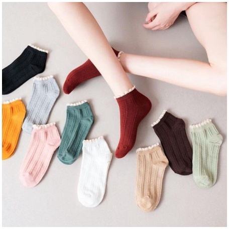 Kaos Kaki LL06 Kaos kaki Wanita Motif Renda Semata Kaki