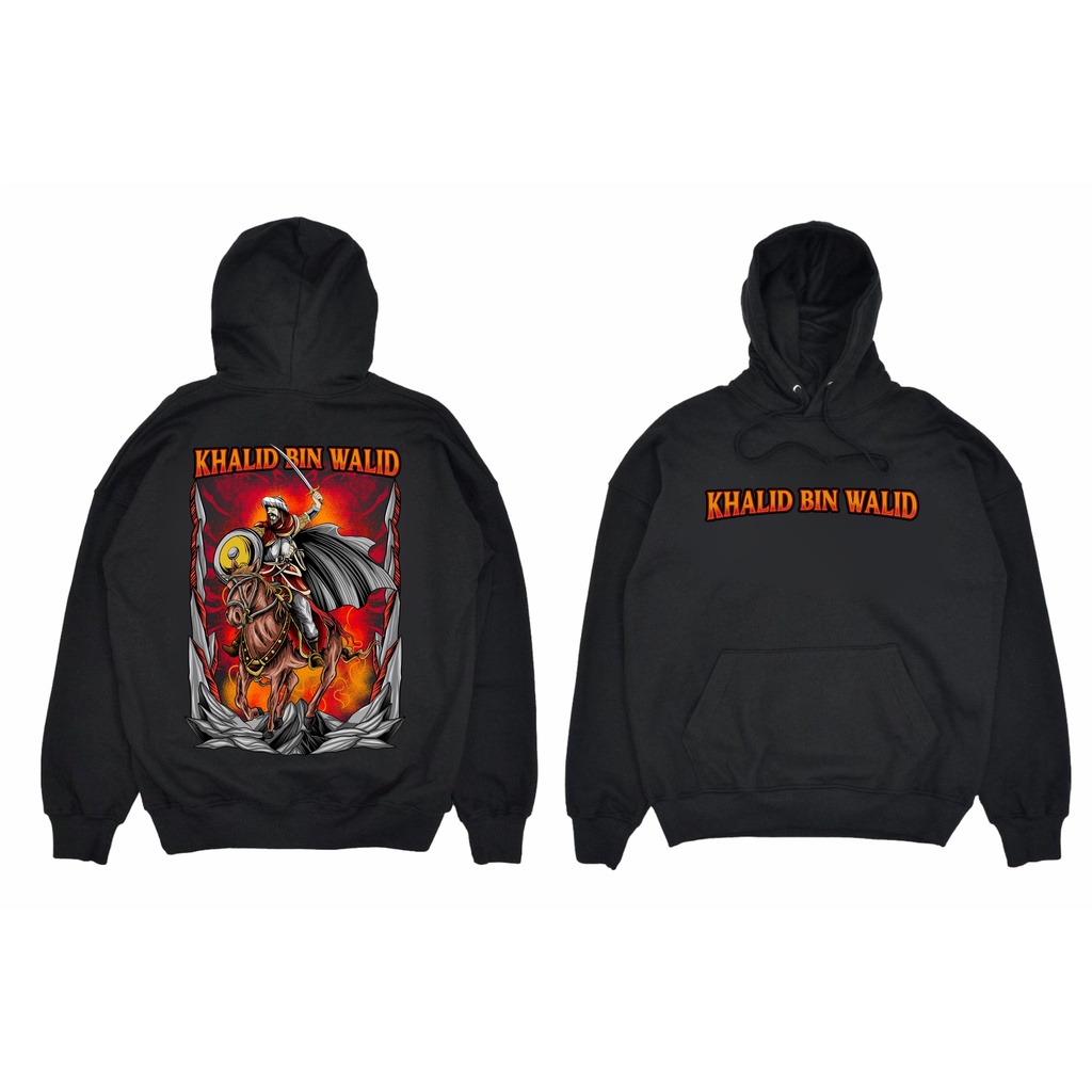 JAKET HOODIE ISLAMI KHALID BIN WALID BIG SIZE JUMBO
