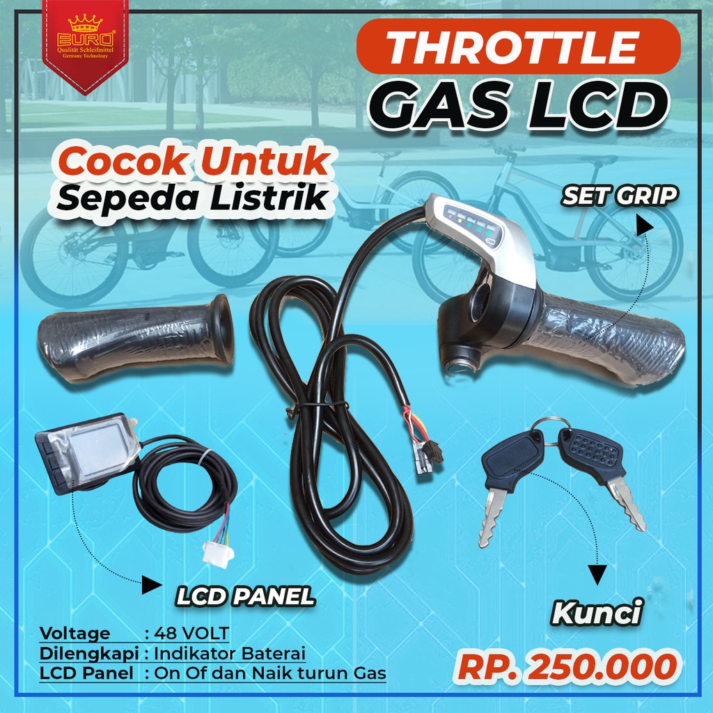 Throttle/Gas LCD 48v dengan Tombol Power dan LCD Panel