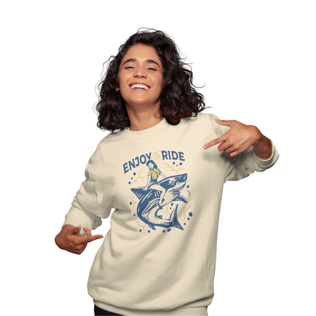 Kaos oversize wash,Hoodie enjoy shark DTF0013