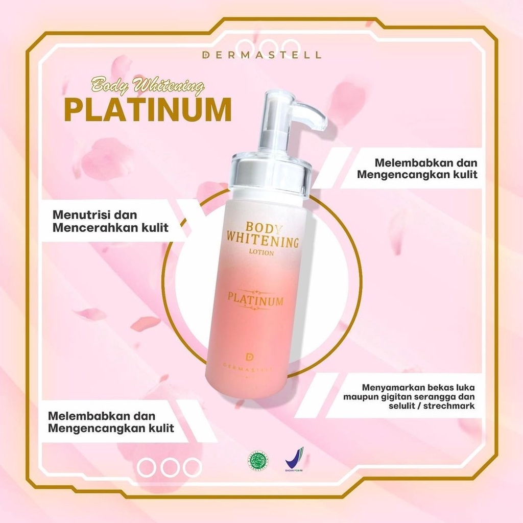 TERLARISS DERMASTELL Body Lotion Platinum 100 Gr | Lotion Pemutih Dermastel BPOM