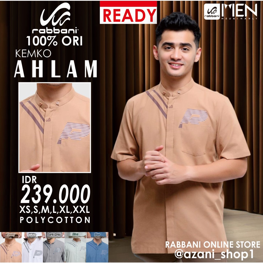 RABBANI KOKO KEMKO PRIA AHLAM ORI - Kemeja Koko Rabani Asli Lengan Panjang Baju Koko Muslim Terlaris