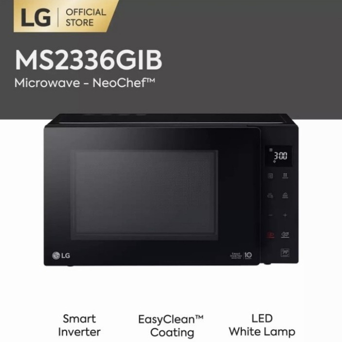 MS2336GIB Microwave LG NeoChef Microwave Solo Inverter DEFROST 23 Liter - Hitam