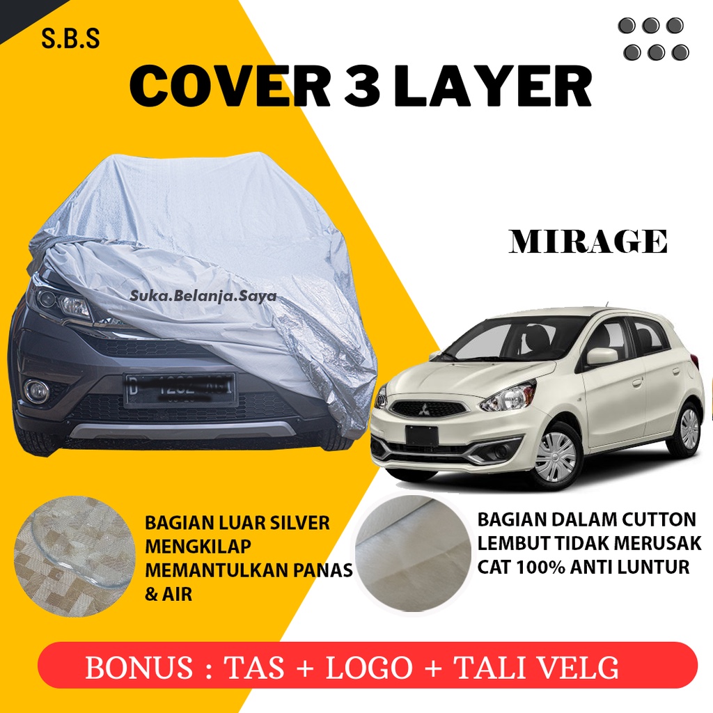 OUTDOOR PREMIUM Body Cover Mobil Mirage Sarung Mobil Mirage waterproof anti air/brio/agya/ayla/jazz/yaris/mobilio/avanza/xenia/calya/sigra