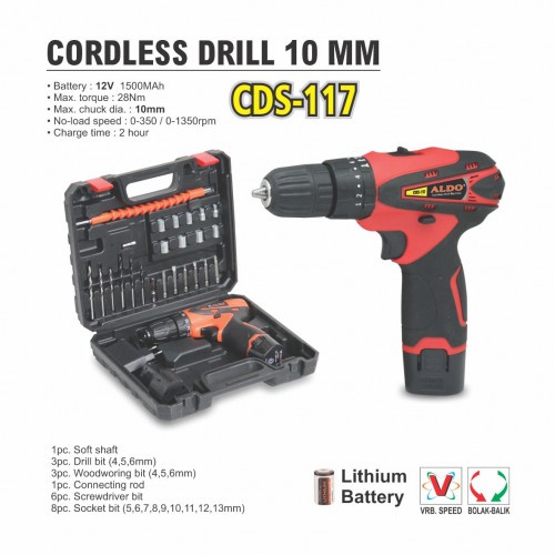 AL-CORDLESS DRILL ALDO 10 MM CDS-117