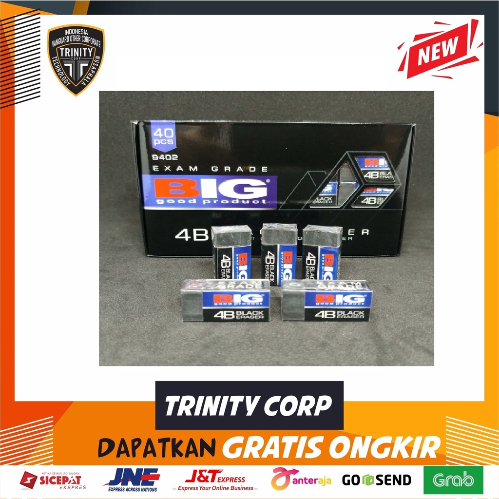 

Penghapus Eraser BIG Hitam Kecil ER-9402 Per Pcs