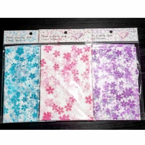 

^^^^^] JAPANESE WRAPPING CLOTH PLASTIK FUROSHIKI GIFT BUNGKUS CHERRY BLOSSOM