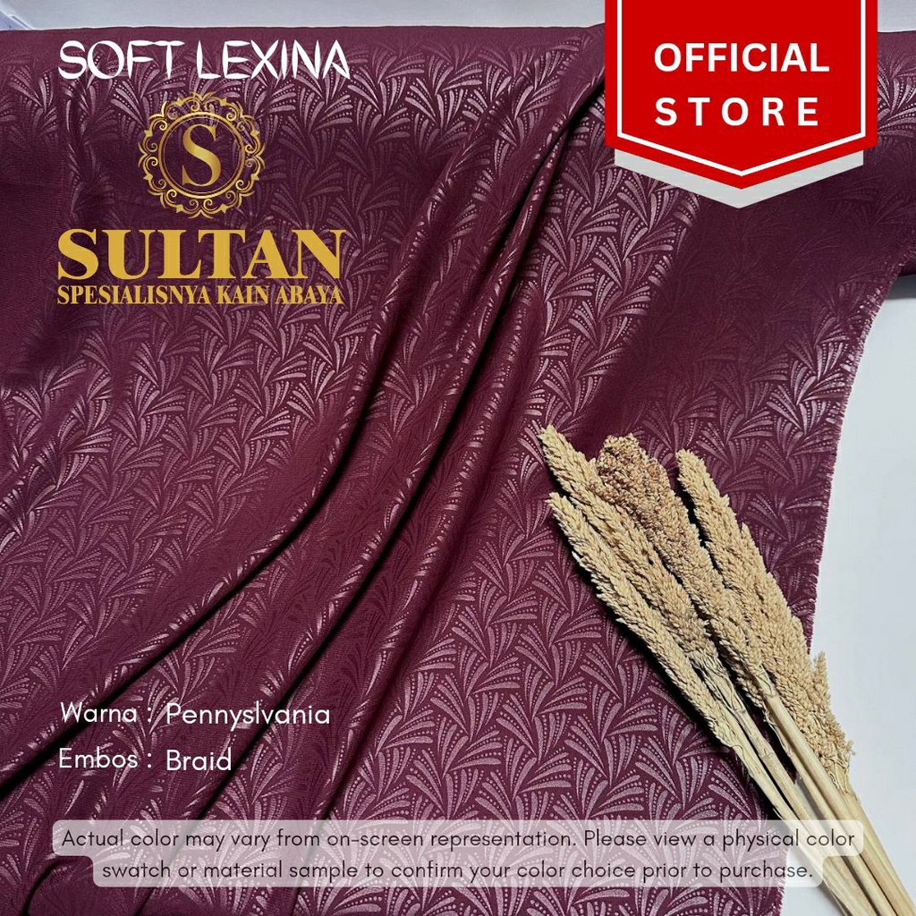 50CM EMBOS BRAID SOFT LEXINA PENNYSLVANIA KAIN ABAYA SULTAN (MEREK LAMA: SOFT LEXUS)