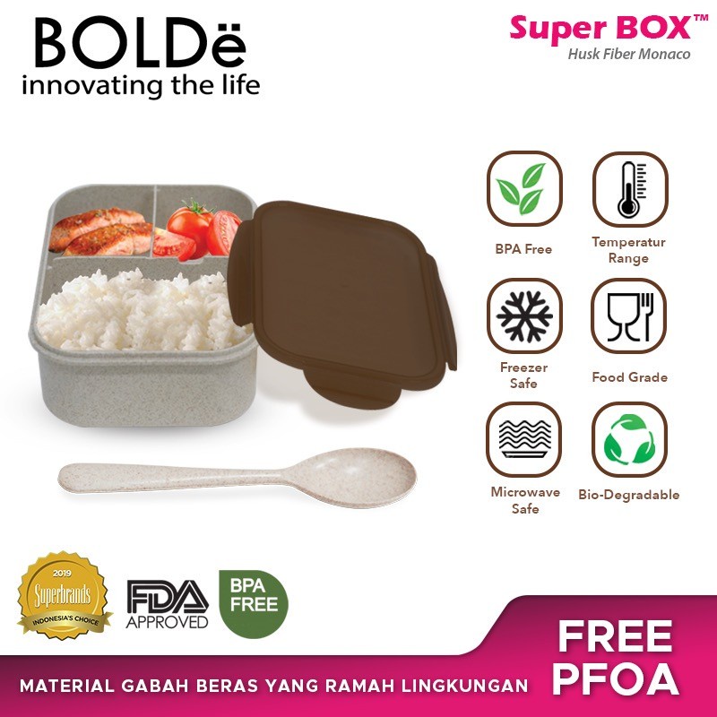 BOLDe Super Box Husk Fiber Monaco / Bolde Kotak Makan Lunch Box Premium