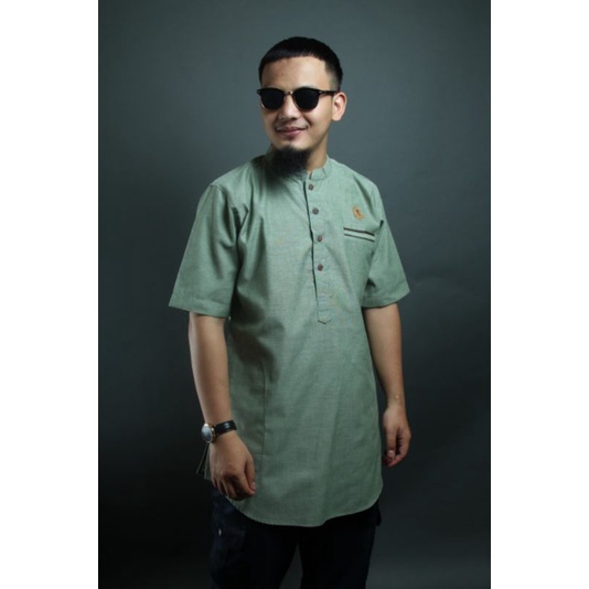 Kurta Dewasa Al Amwa Warna Sage - Kurta Warna Sage Al Amwa - Kemko Al Amwa Warna Sage - Kurta Pakist