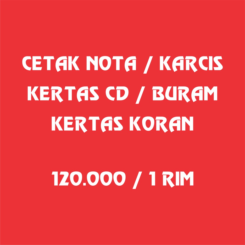 

nota custom kertas Buram / Kertas CD / Kertas Koran 1 Rim