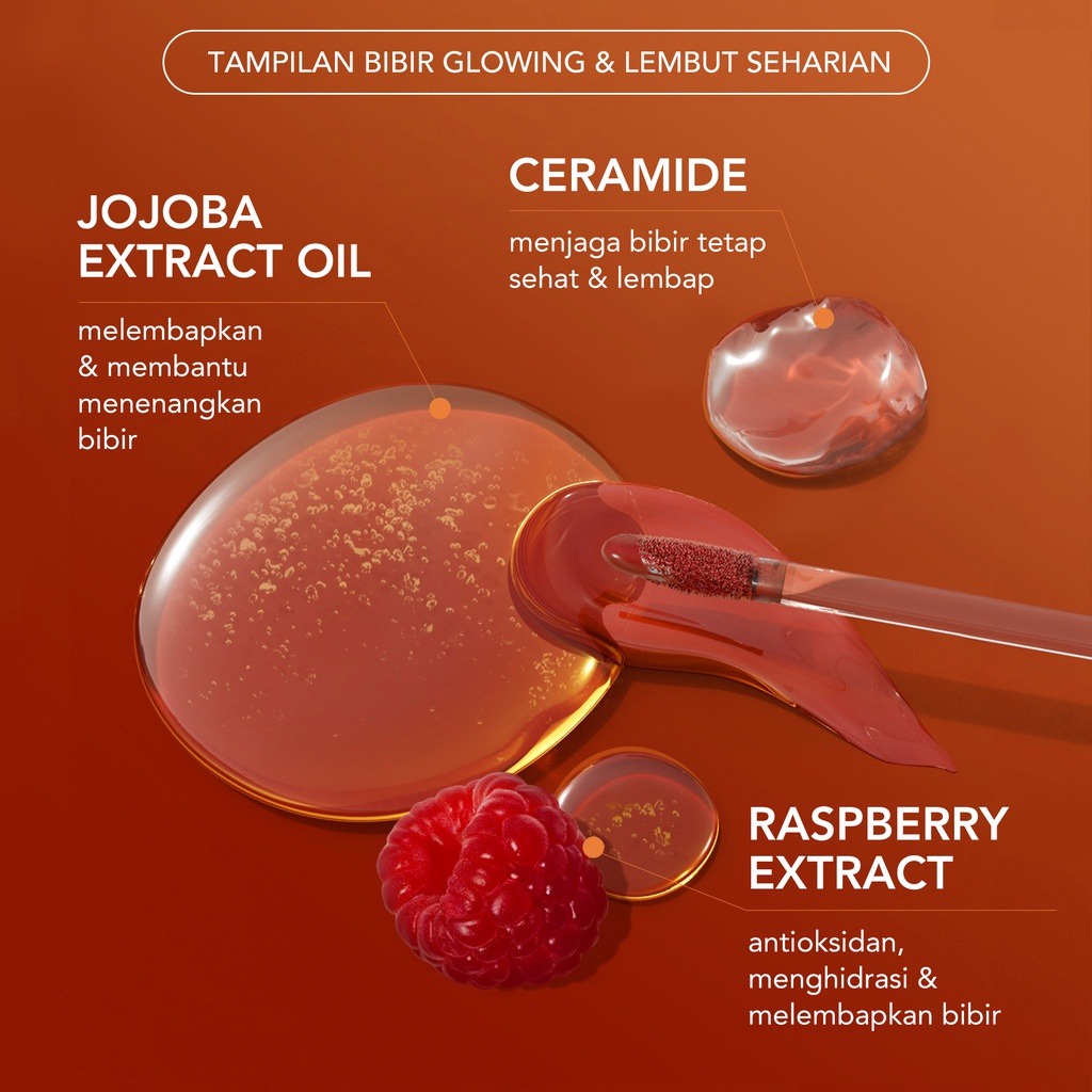 YOU Cloud Touch Juicy Tint | Healthy Glow Lips Korean Style | Liptint Gloss with Ceramide Melembapkan Bibir