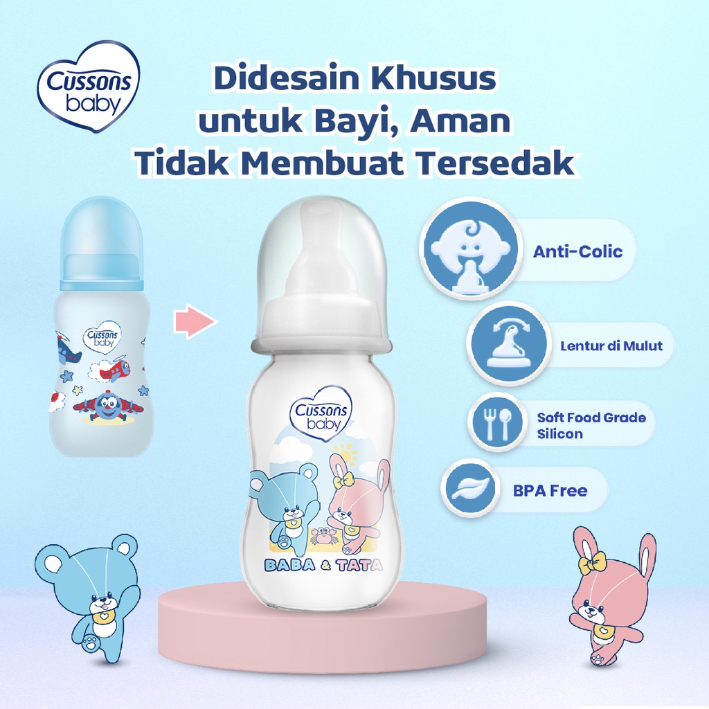 [BPOM]  Cussons Baby Milk Bottle REGULER PP Anti Colic 250ml / Cusson Botol Susu Bayi / MY MOM