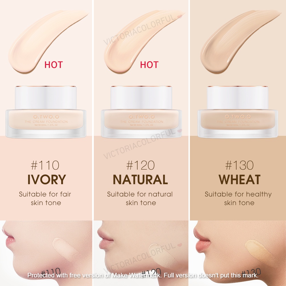 o.two.o~The Cream Foundation ( NEW ) Tahan air dan Tahan lama