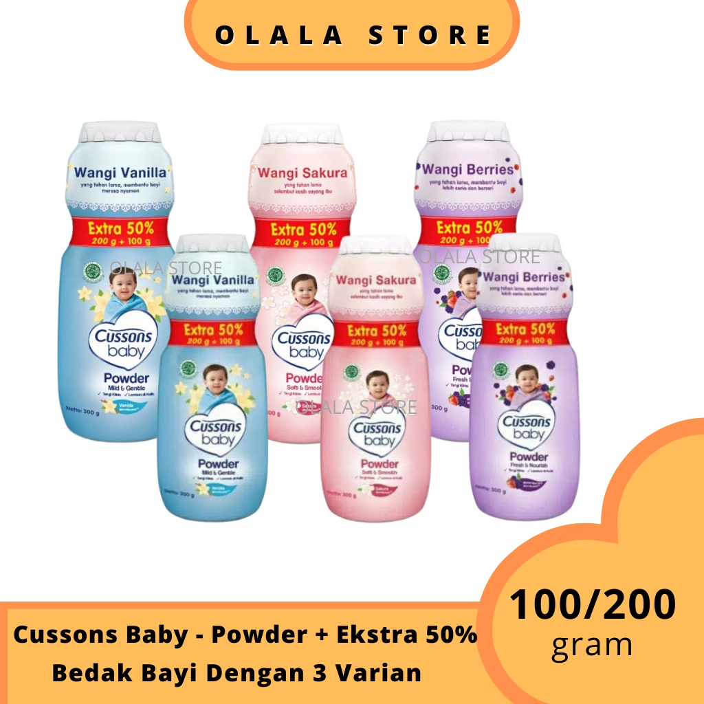 CUSSONS - BABY POWDER 200+100 GRAM  &amp; 100+50 GRAM / BEDAK BAYI