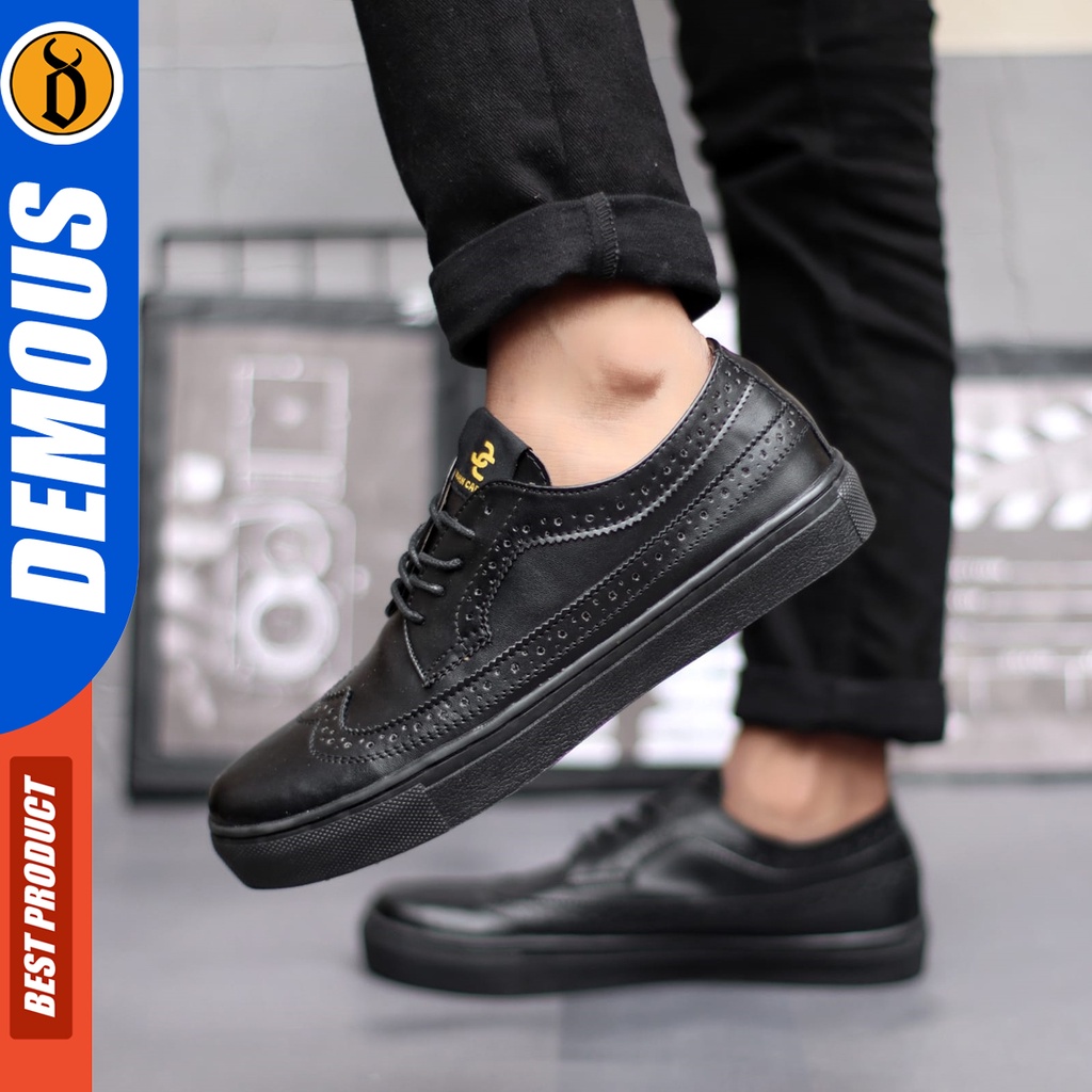 DEMOUS Ibam - Sepatu Sneakers Pria Hitam Casual