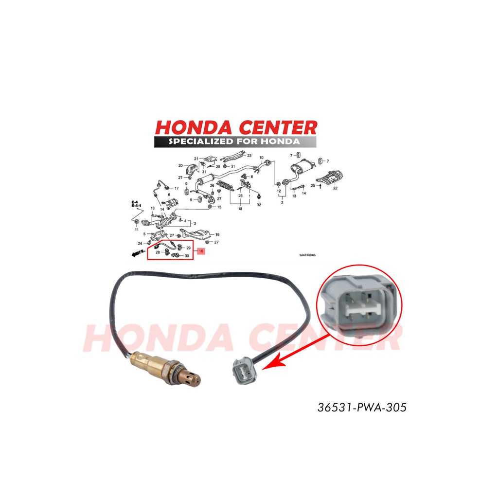 sensor oxygen sensor oksigen  oxigen gas buang s1 02 honda jazz gd3 2004 2005 2006 2007 city gd8 2003 2004 2005 2006 2007-36531-PWA