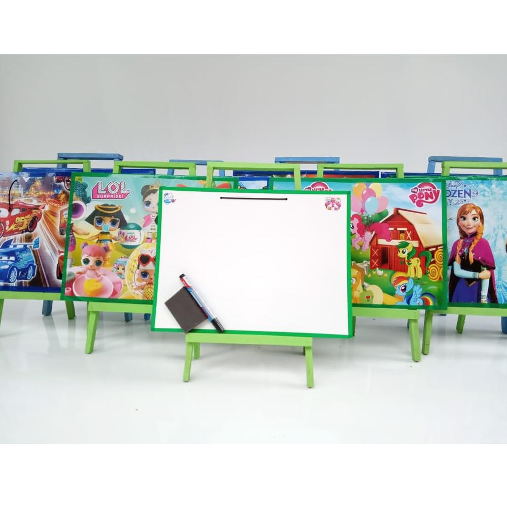 

[PRODUK AS0IK87] Papan tulis dengan penyangga White board karakter anak Papan tulis dengan penyangga kayu 45
