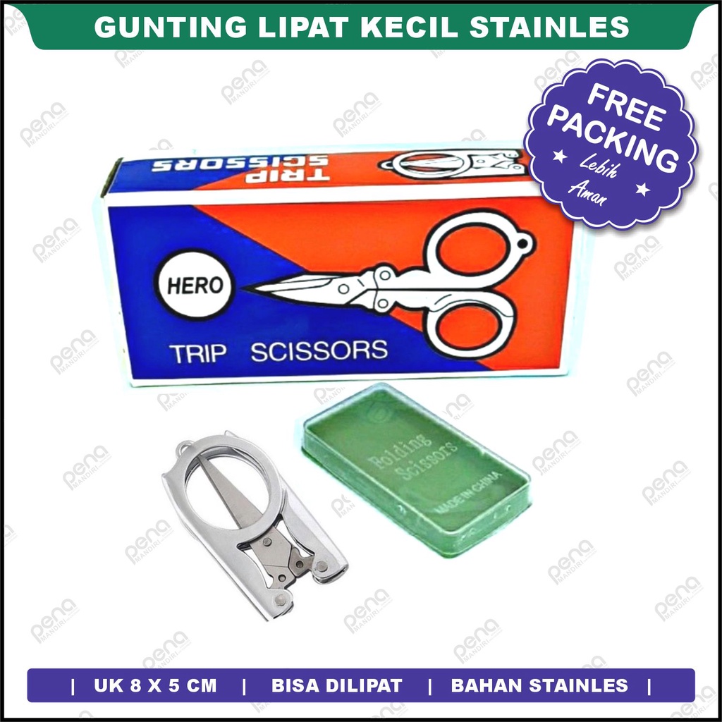 Gunting Lipat Kecil Stainles - Folding Scissors