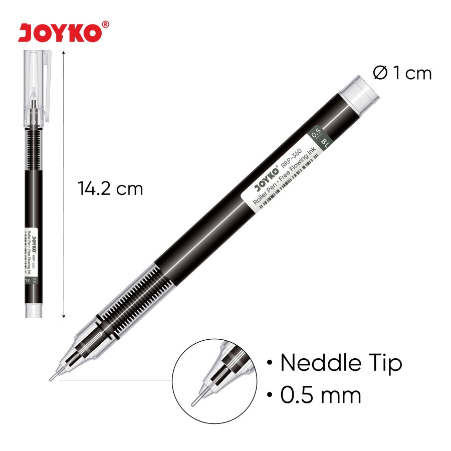 

RK Roller Pen Gel Pulpen Rol Joyko RRP-360 0.5 mm 1 Lusin