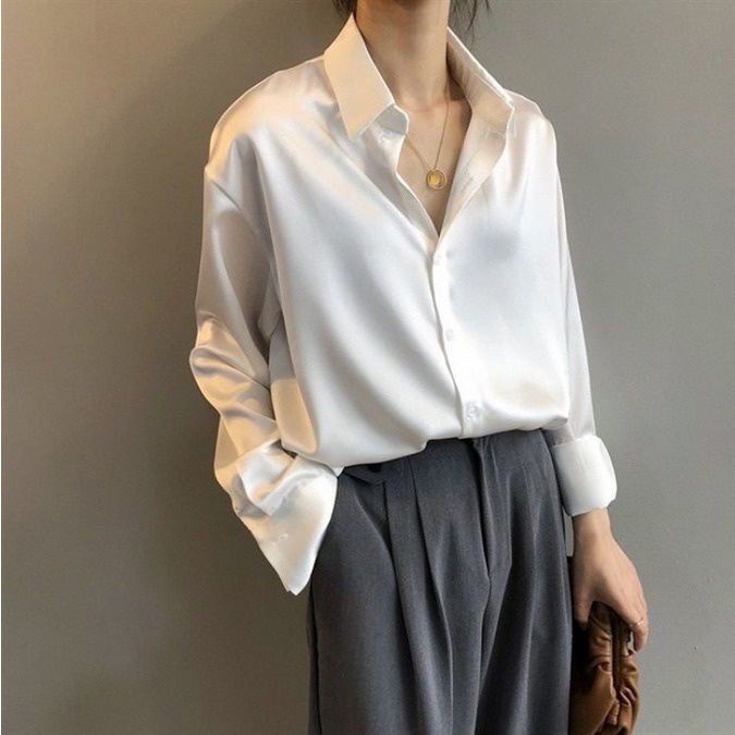 NunuLisaTan - Bonus Bross Kemeja Blouse Wanita SATEEN PREMIUM SHIRT