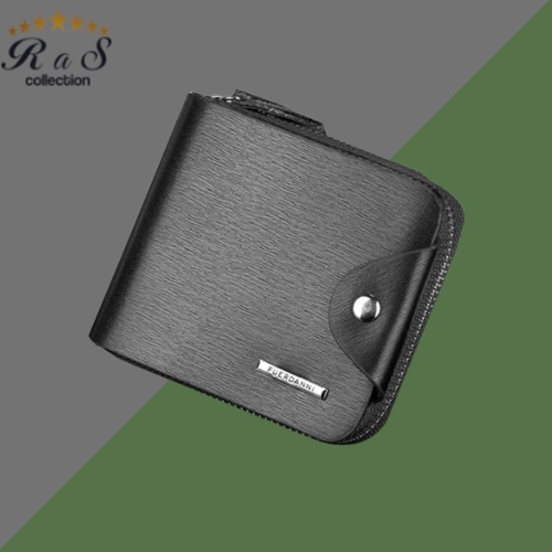 Tas Dompet Deabolar Zipper Wallet Kancing Cowo Laki-Laki Lipat Mini Kulit Asli Cowok Pria Panjang Ke