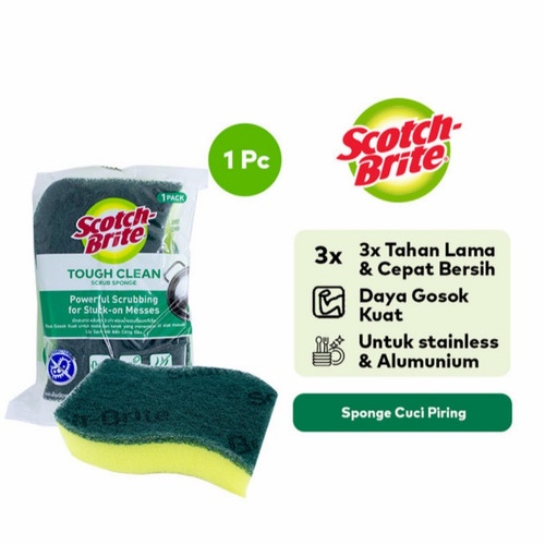 3M SCOTCH BRITE Tough Clean Scrub Sponge ID-30 ID30 Sabut Spons Pencuci Piring 1 Pcs 1pc