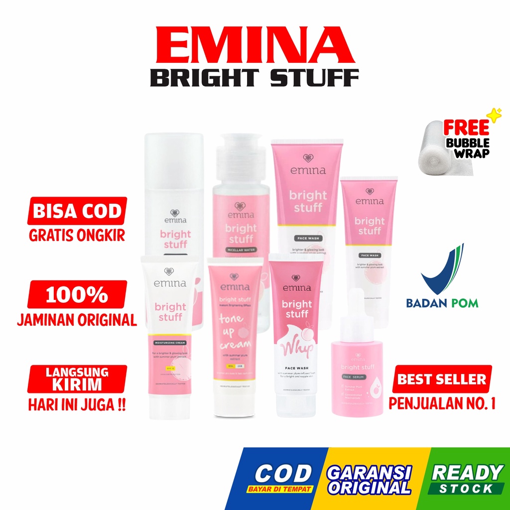 Emina Bright Stuff Series | Moisturizing Cream | Face Wash | Serum | Glossy Stain | Sunscreen