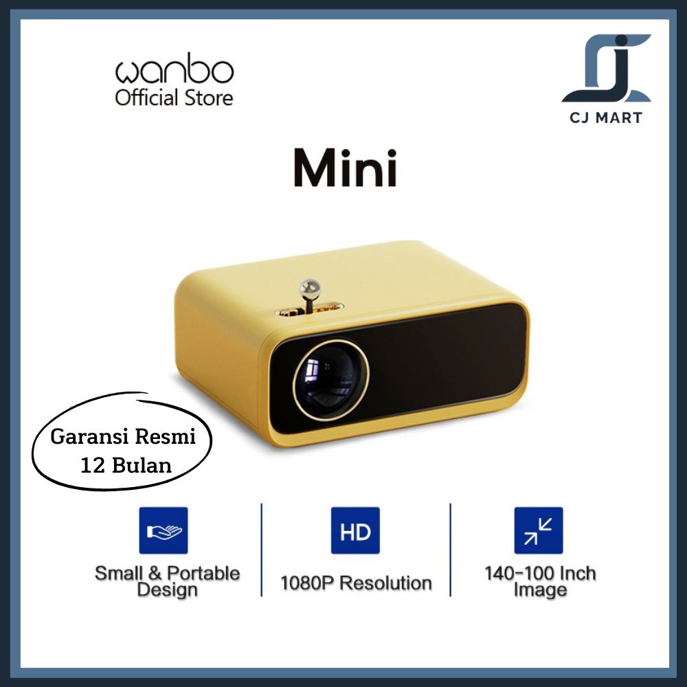 Wanbo Mini Portable LED Home Projector 1080P Supported 200 ANSI Lumens