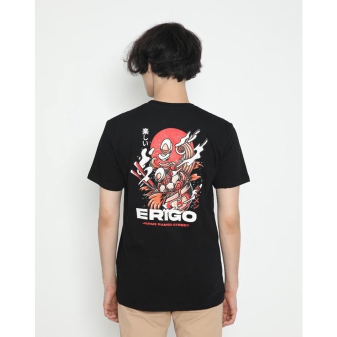 PROMO Kaos Unisex Erigo T-Shirt Ramen Street Black