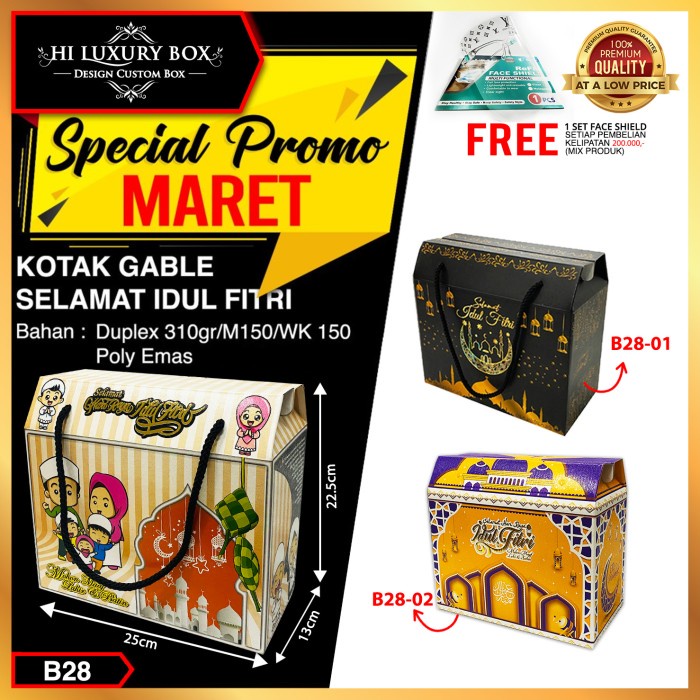 

Kotak Kue Lebaran Cake Box Mika Dus Packaging 25X13X22.5 B28-03 - B28 057