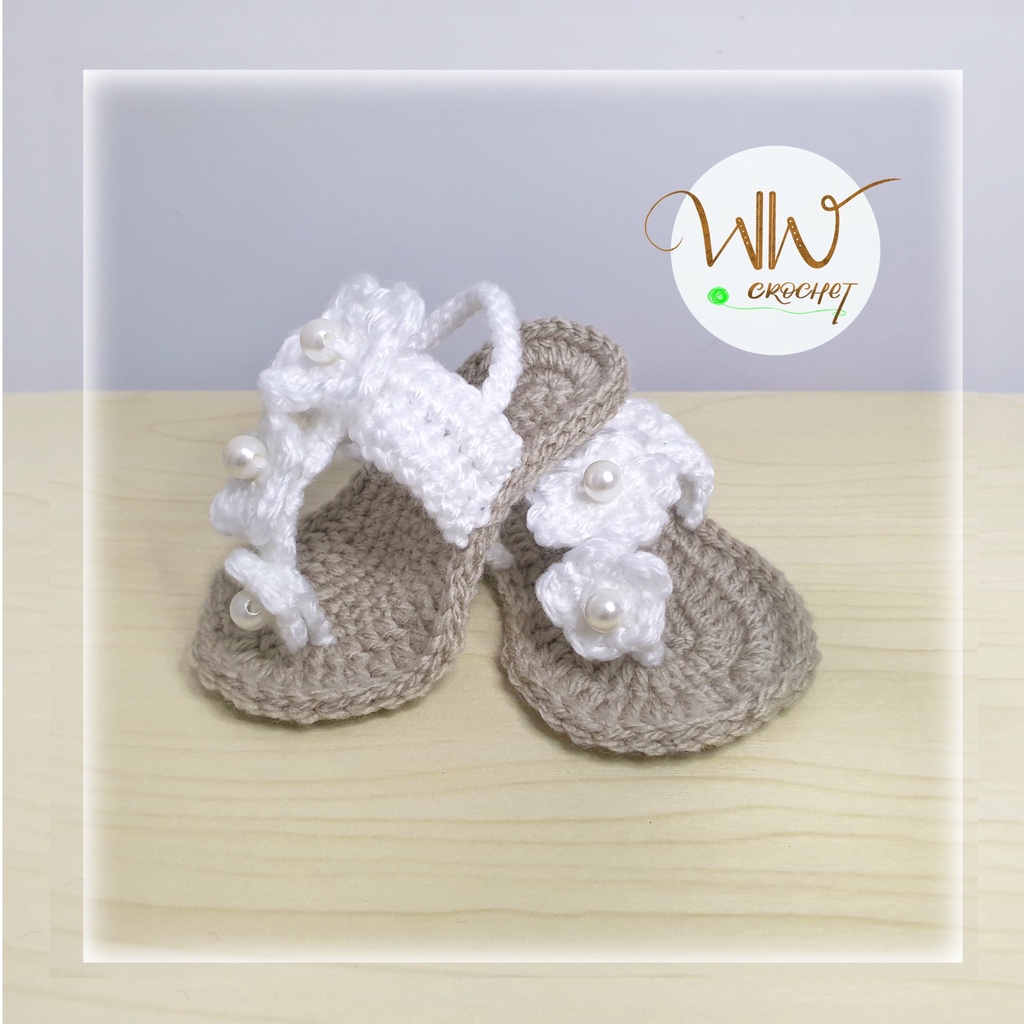 Crochet Baby girl shoes , sepatu rajut bayi
