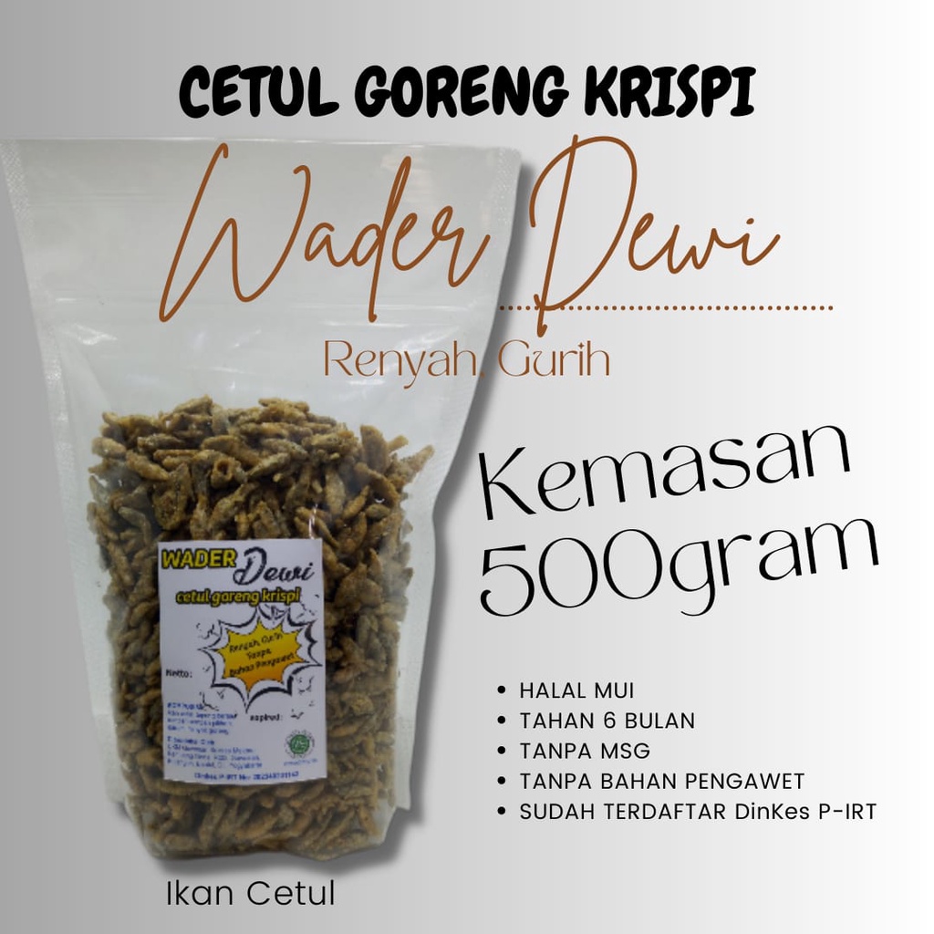 

WADER DEWI - IKAN CETUL / BABY FISH GORENG CRISPY 500GR