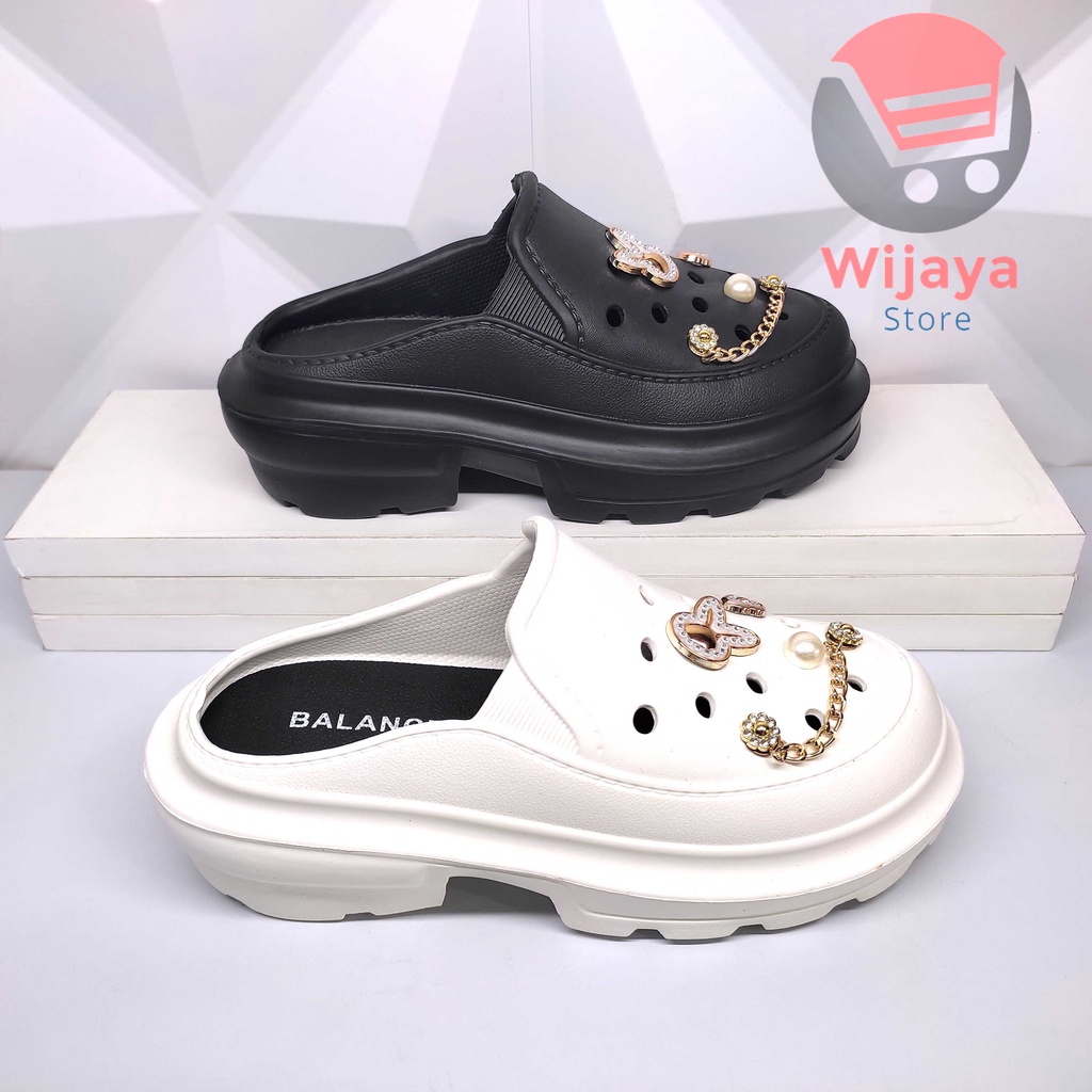 Sandal BALANCE 003 Slipback Sepatu Slop Wanita Sendal Tali Belakang Jelly Slide Selop Cewek Perempuan