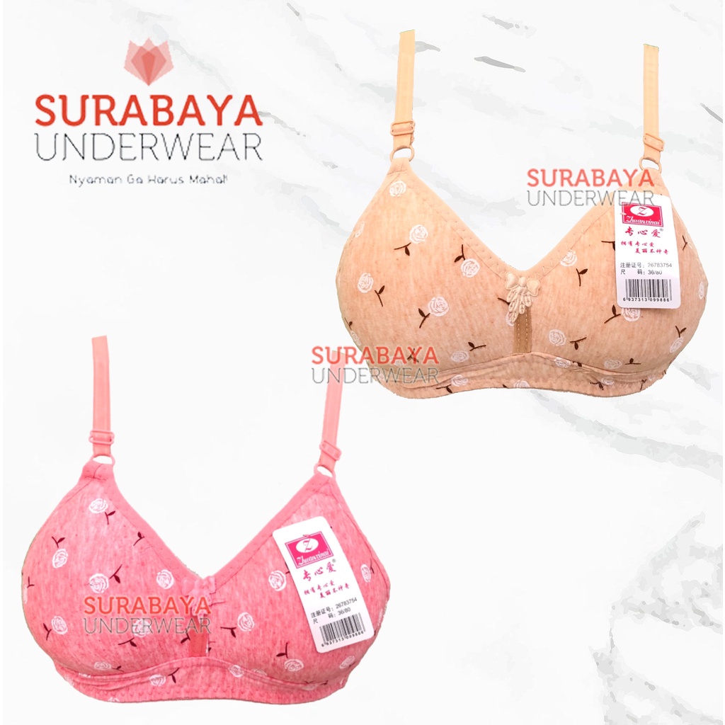 BRA / BH REMAJA MOTIF ROSE MAWAR TANPA KAWAT