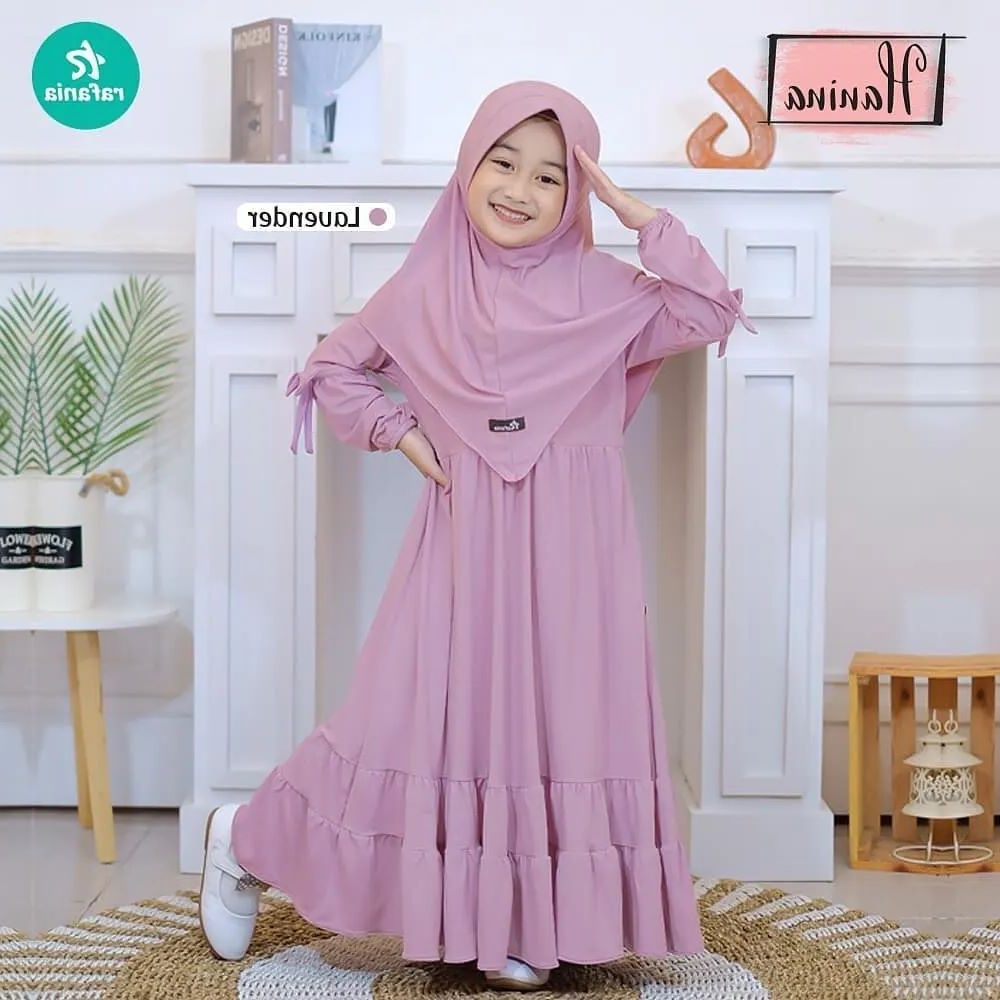 TERBARU.. HANINA SYARI KIDS / Baju Gamis Anak Perempuan Umur 5-10tahun / Baju Ngaji Anak Perempuan /