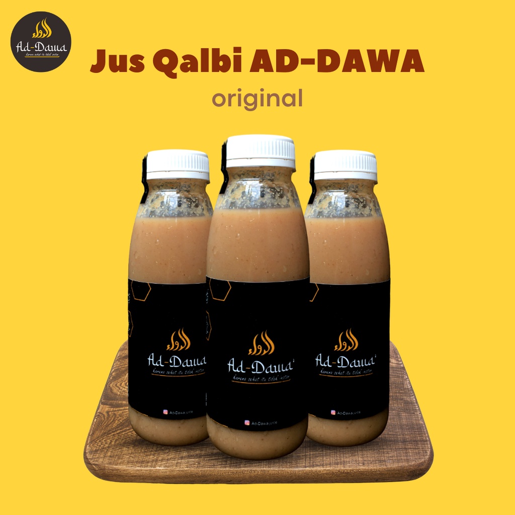 

Jus Herbal Qalbi Original bawang putih tunggal, lemon, madu, jahe merah, cuka apel