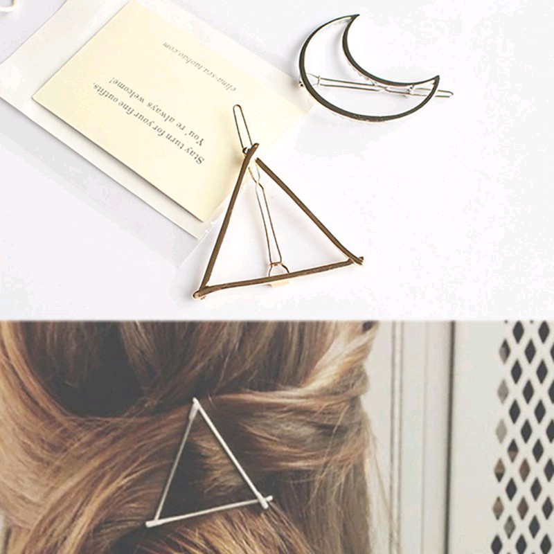 GP Jepitan rambut wanita motif geometri bahan alloy korea
