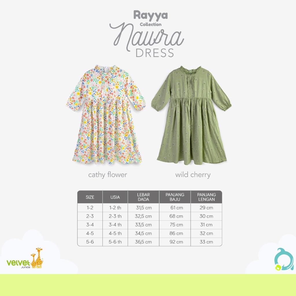 VELVET JUNIOR Nawra Dress - Raya Collection (1pcs)