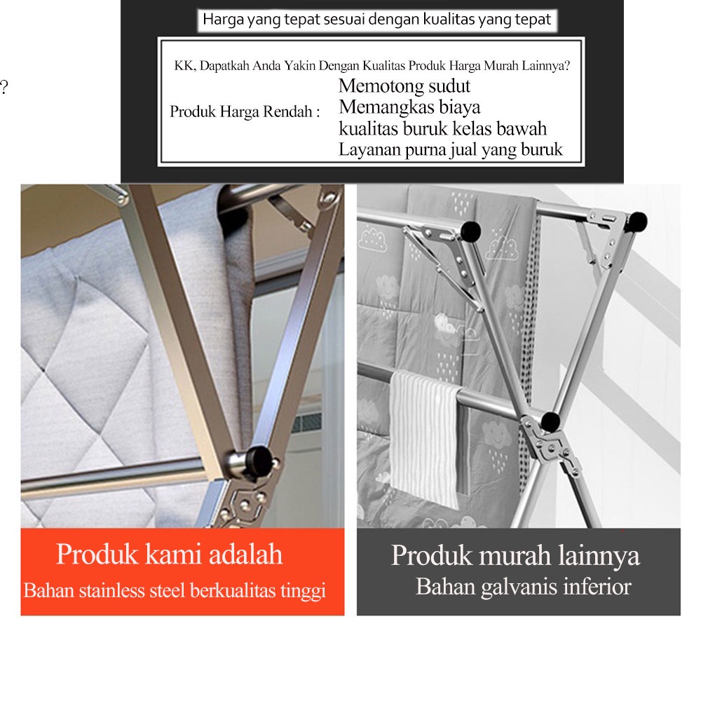 Nyaman Jemuran Baju Lipat Tekuk stainless steel/Jemuran/Jemuran Baju/Jemuran lipat/Jemuran Pakaian