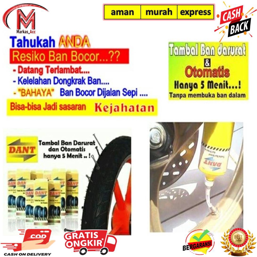 Tambal Ban Otomatis DANT- Serbuk Tambal Ban Tubles/Ban Biasa
