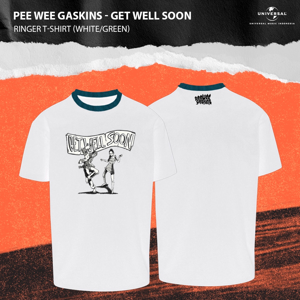 Pee Wee Gaskins - Get Well Soon Ringer T-Shirt (White/Green)