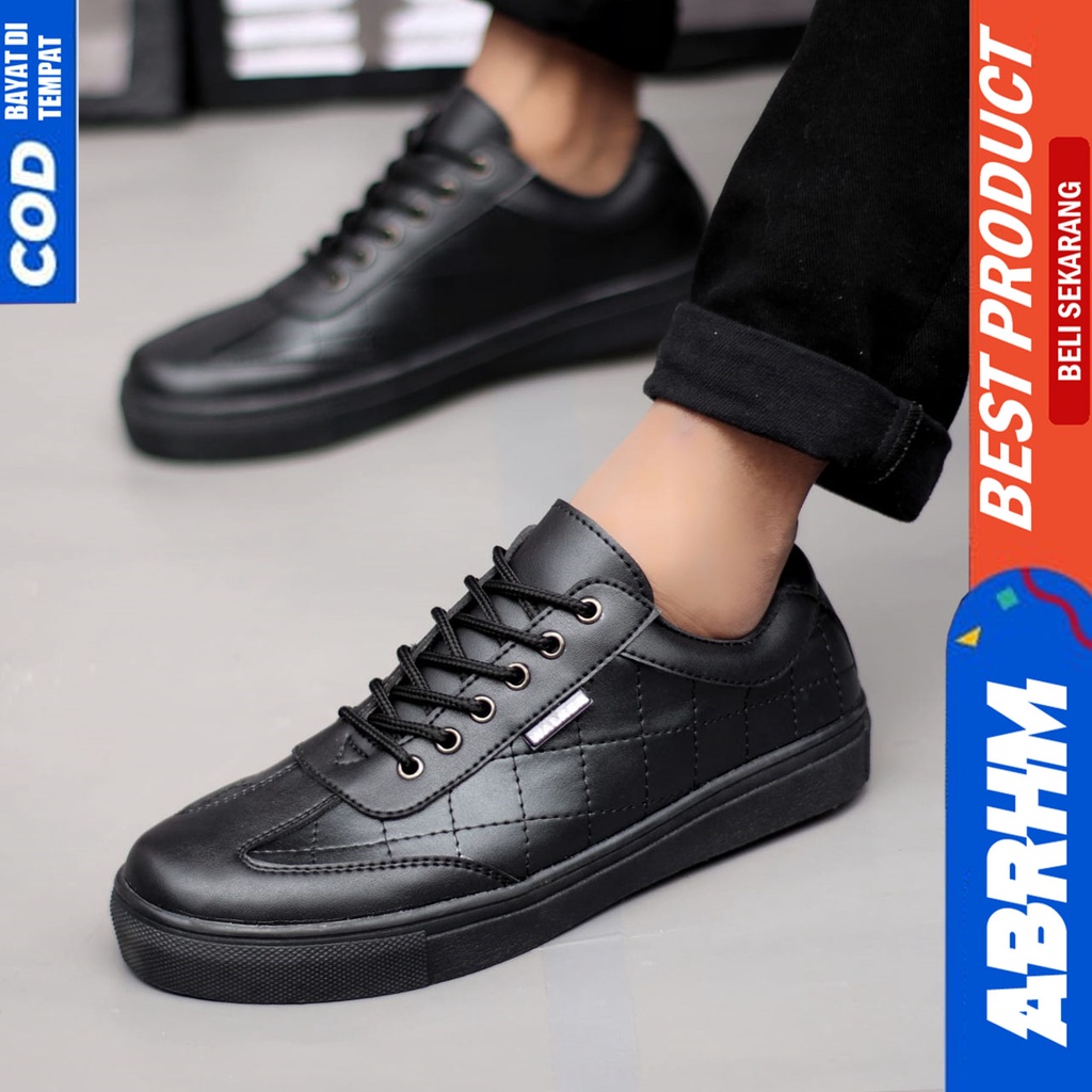 ABRHM X Sepatu Casual Sneakers Pria Sepatu Pria Sneakers Kulit Pu Cowo/Cowok Ori Sepatu Kasual Kerja Kuliah Gaya Santai Keren Kekinian Original Murah Terlaris