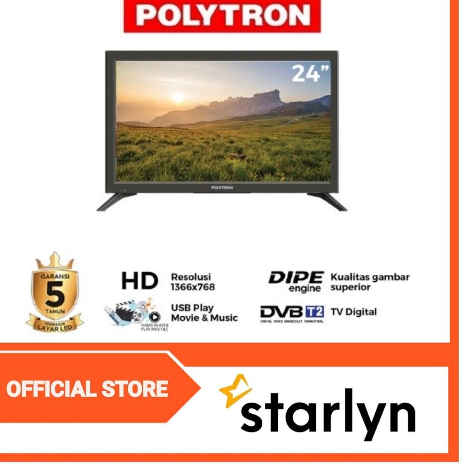 Terlaris LED Digital TV 24" Polytron PLD 24V1853 / TV POLYTRON 24Inch