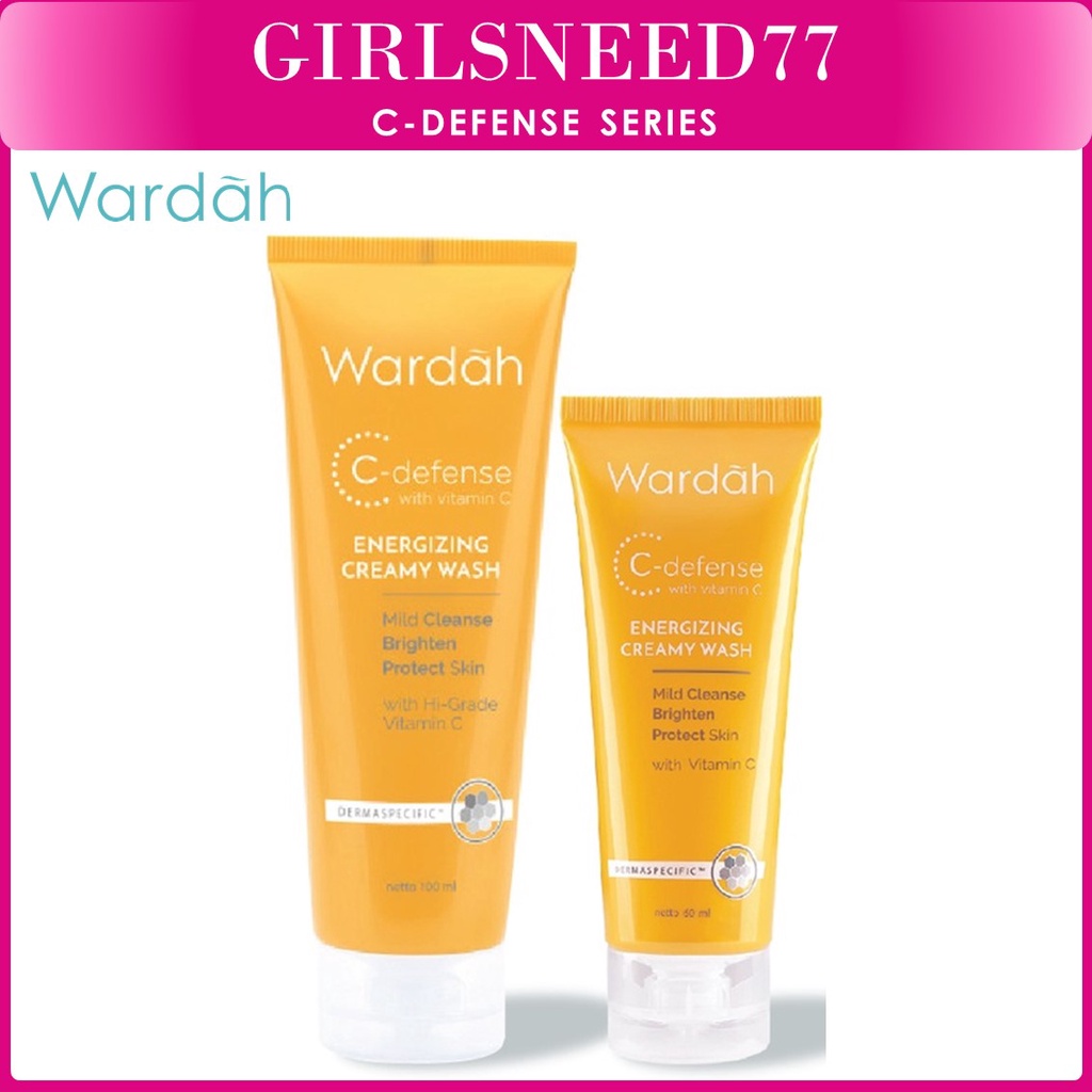 GIRLSNEED77 COD - Wardah C-Defense Energizing Creamy Wash - Pembersih Wajah dengan HiGrade Vitamin C dan Menjaga Kelembaban