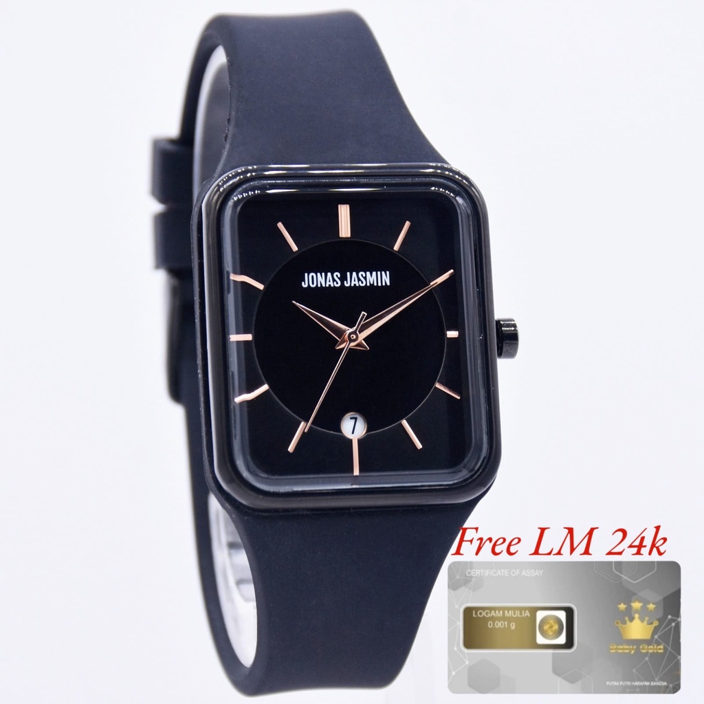 FREE GIFT✅Jam Tangan JJ2237L Dm 3.1cm Tanggal Aktif Strap Karet