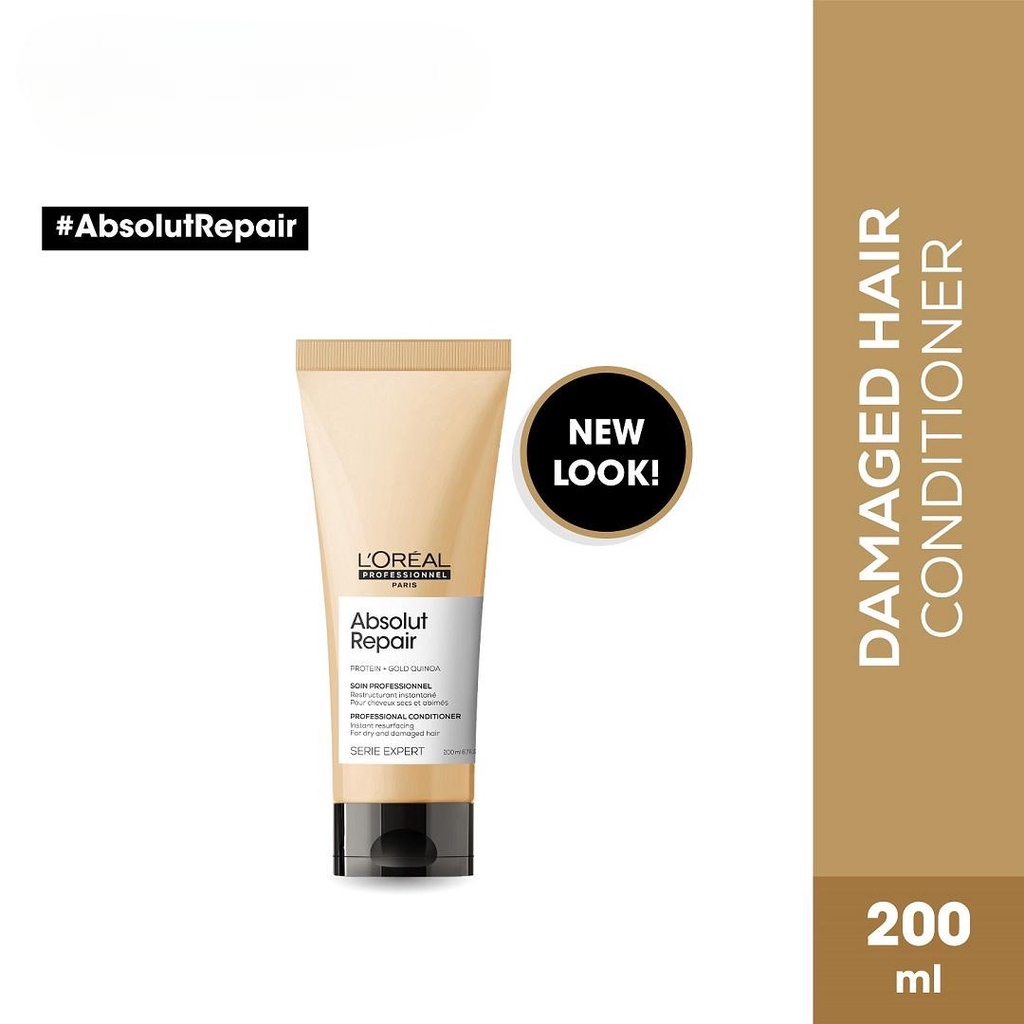 LOREAL Serie Expert Absolut Repair Shampoo Conditioner Set - Shampo Kondisioner Perawatan Rambut Kering Rusak Bercabang