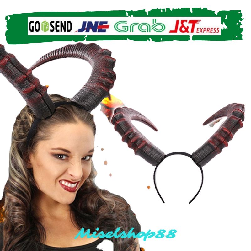 tanduk merah hitam devil kambing goat horn properti