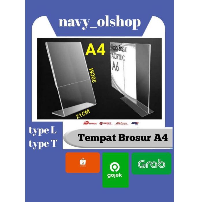 

[PRODUK CZCSG45] TEMPAT BROSUR / TENT HOLDER / TENT CARD AKRILIK DISPLAY UKURAN A4 6436