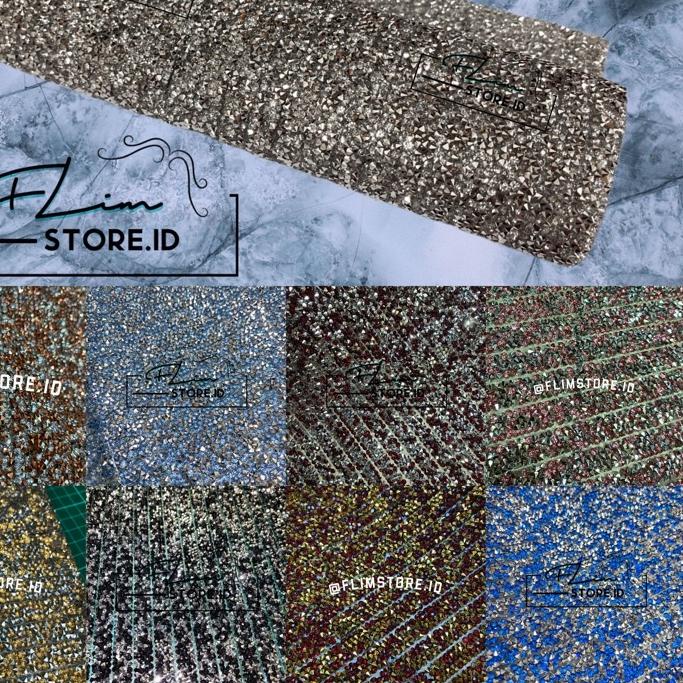 ♡ Tikar setrika Payet kristal rhinestone diamond acak gosok lembaran 22x40 cm (Aksesoris Tikar Dimon